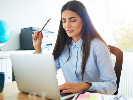 Woman Studying Online