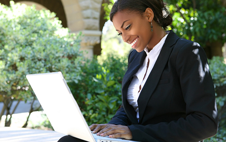 Woman Using a Laptop